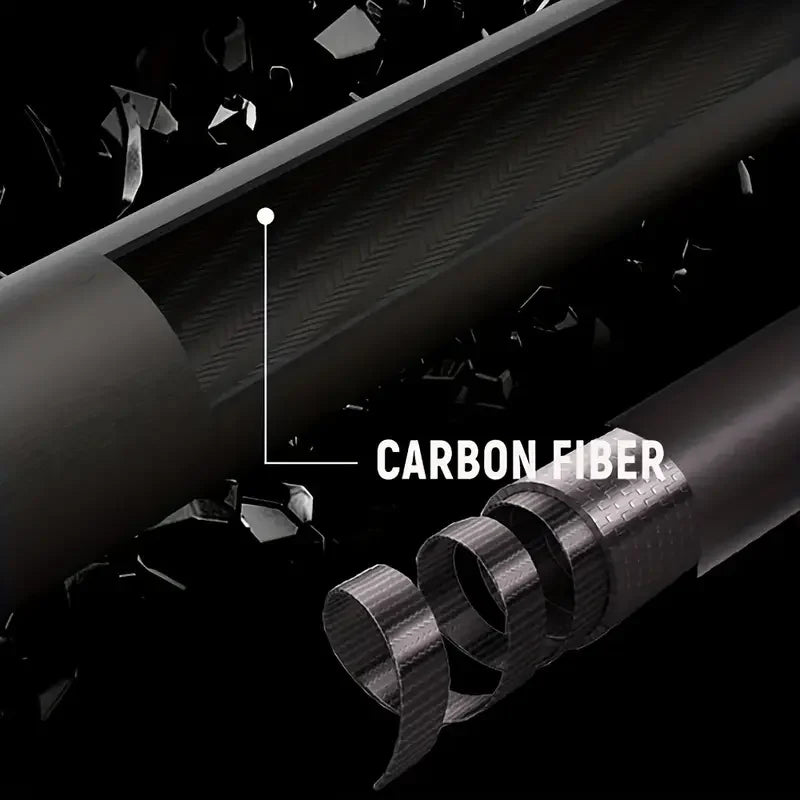Carbon Fiber Pool Cue with Extension — Customizable Tip 9.5–13.9mm, Multiple Joints & Weights, 58.1in (147.7cm) 1/2 Joint Billiard Cue