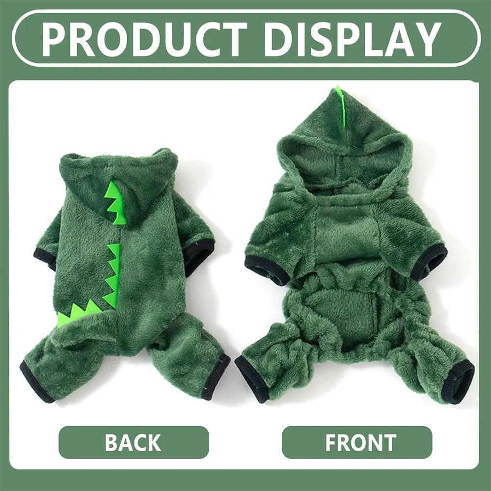 Dinosaur Cotton Pet Pullover – Cute Soft Sweater for Small Dogs & Cats, Autumn Winter Puppy Kitten Clothing