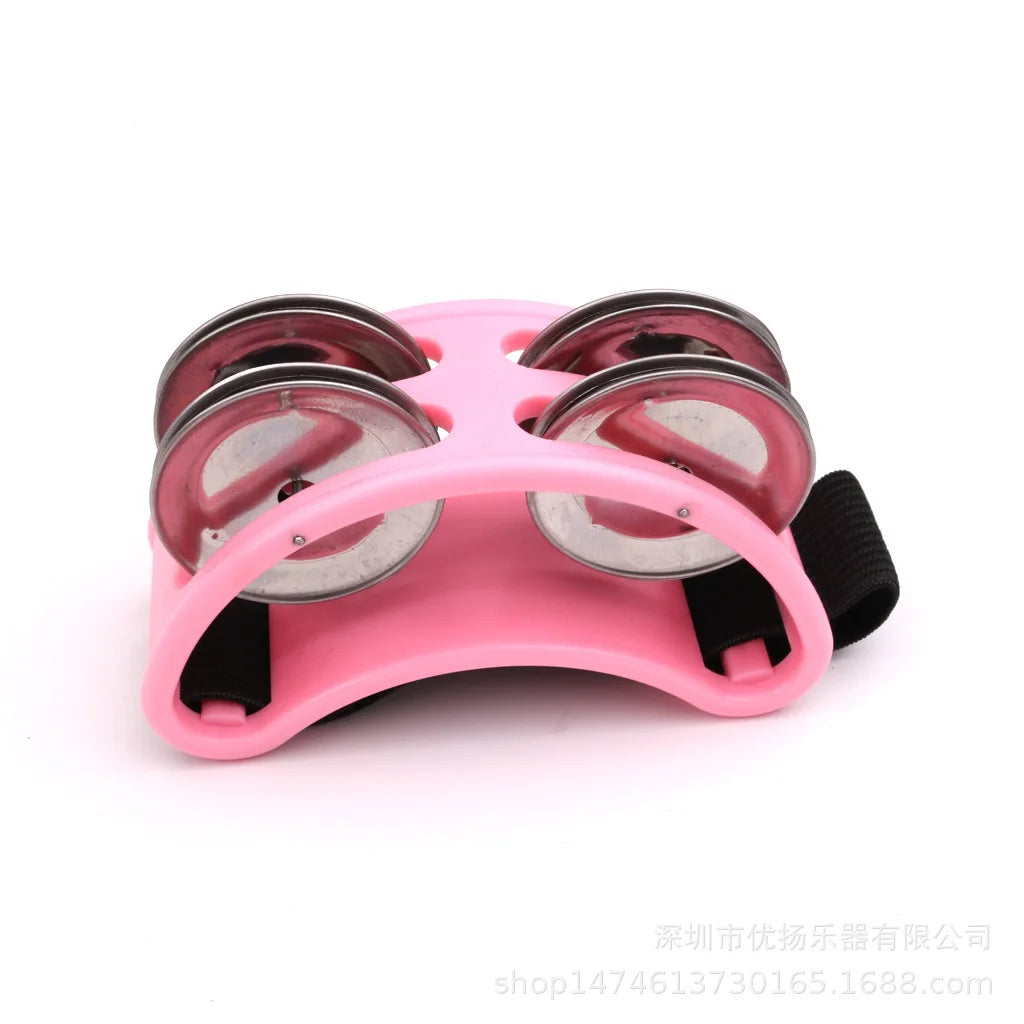 Mini Elliptical Tambourine Jingle Drum — Hand & Foot Percussion Instrument for Kids, Party & Karaoke