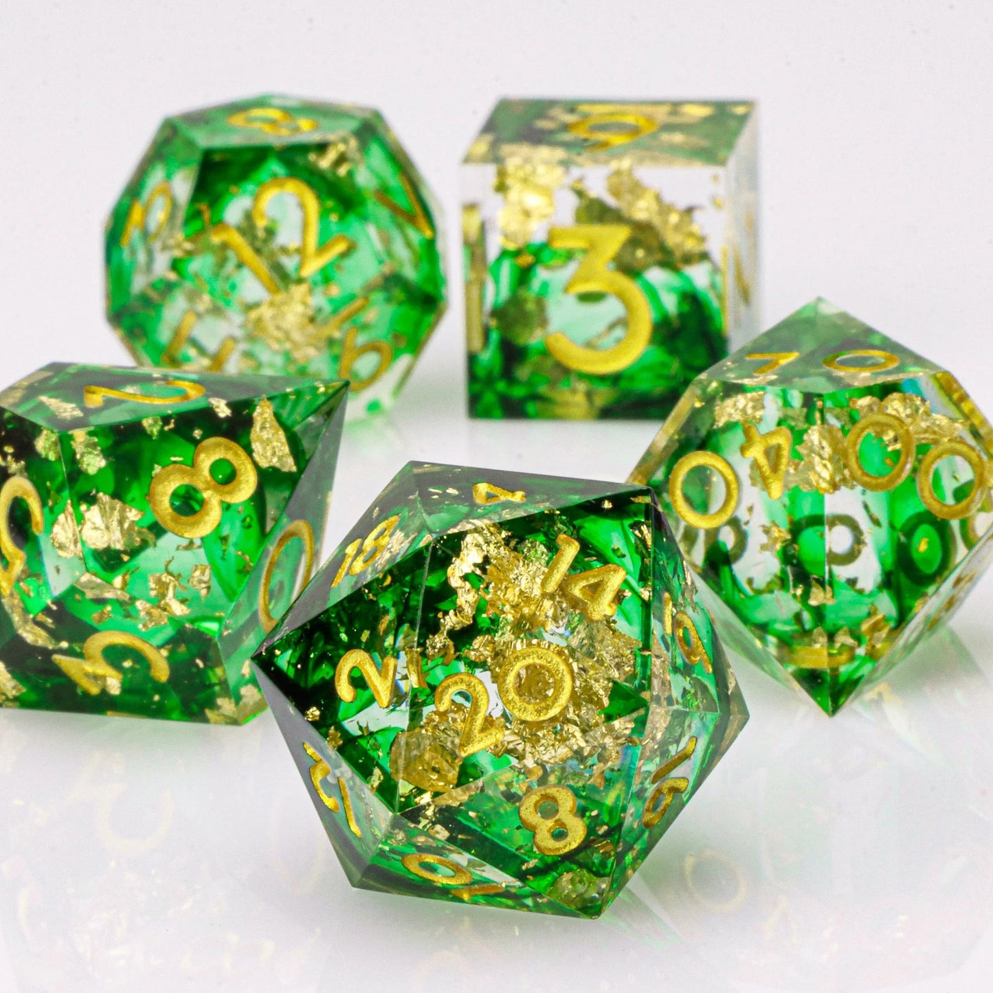 Handmade Resin 7-Piece D20 Polyhedral Dice Set for Dungeons & Dragons & Tabletop RPGs
