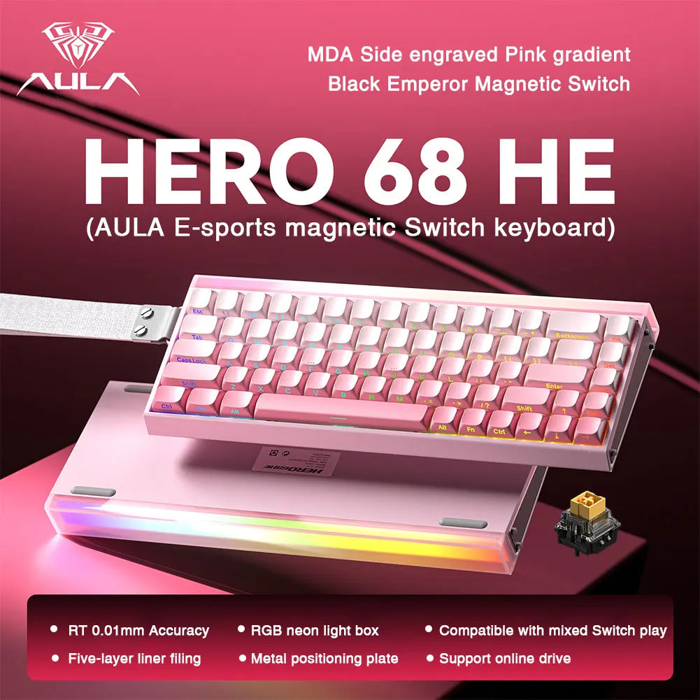 68-Key Magnetic Switch Gaming Keyboard — 8K Rapid Trigger Hot-Swap Mechanical RGB Wired