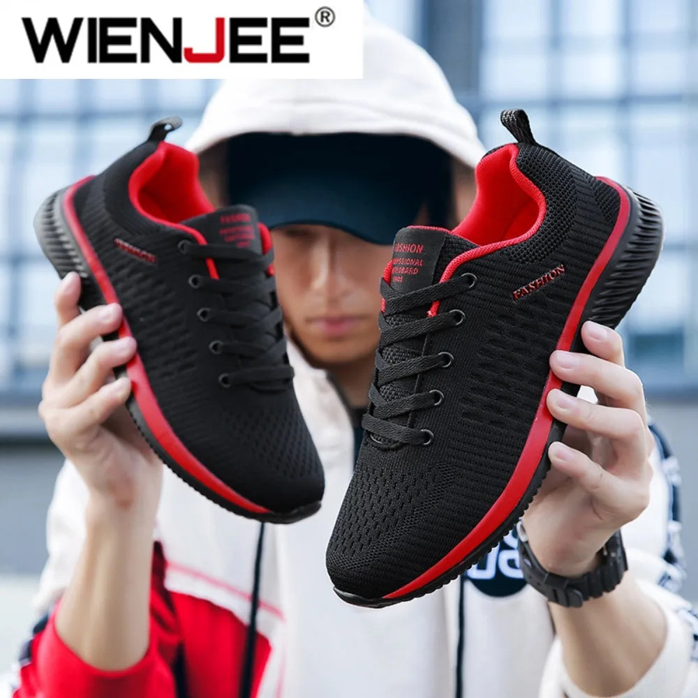 Men's Knit Running & Walking Sneakers – Breathable Athletic Casual Shoes, Large Sizes EU 36–48