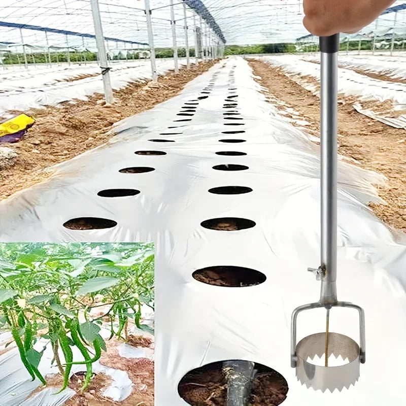 Durable Metal Greenhouse Film Puncher - Plastic Film Puncture Tool for Garden & Greenhouse Maintenance