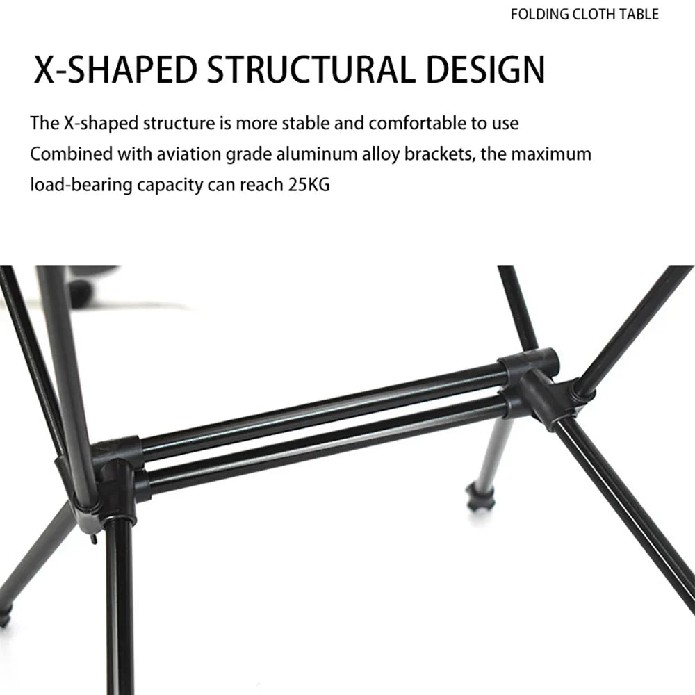Portable Folding Camping Table Lightweight Oxford Fabric & Aluminum Picnic Desk for Outdoor Fishing Hiking