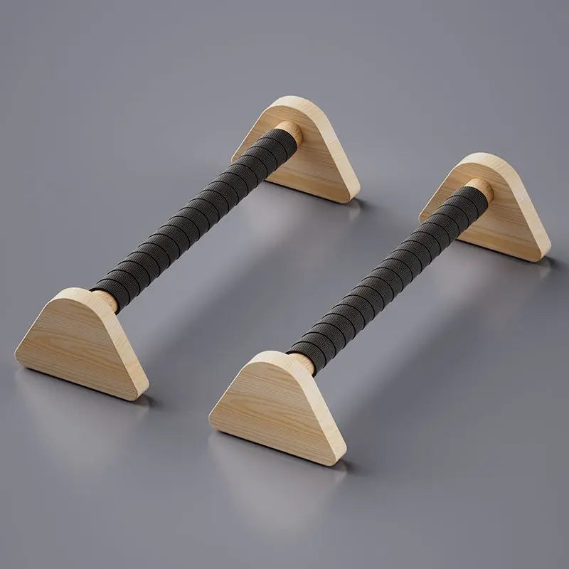 Solid Beech Wood Foldable Push-Up & Dip Stand — Portable Russian Parallel Bars for Home Gym Strength Training