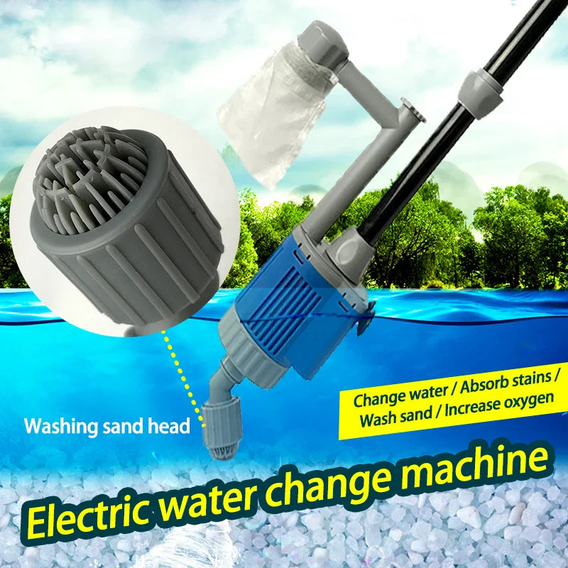 20W/28W Aquarium Water Change Pump – Gravel Cleaner & Siphon Fish Tank Filter Pump