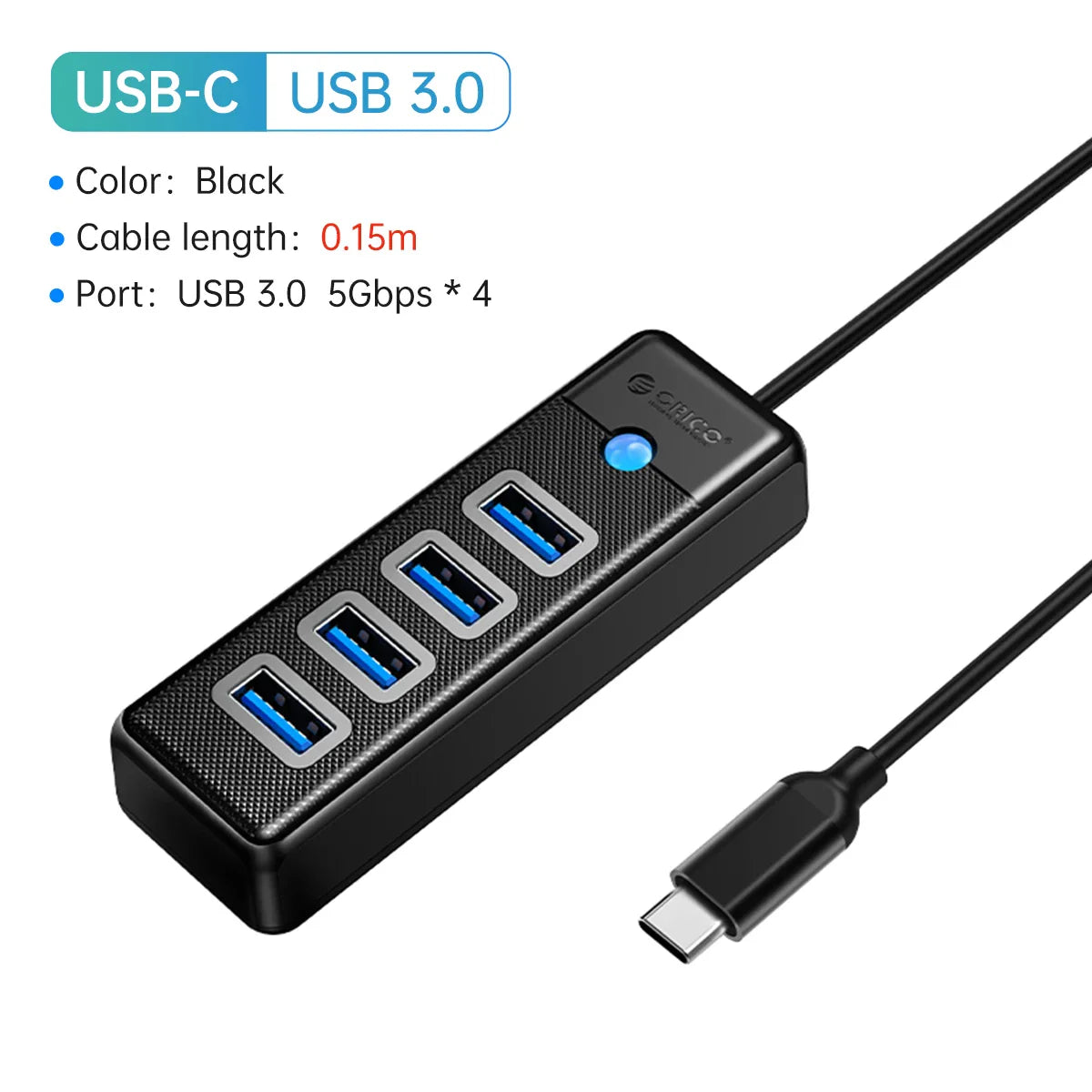2.5-Inch SATA to USB3.0 Type-C HDD Enclosure — Tool-Free External Hard Drive Case (Up to 6TB, UASP)