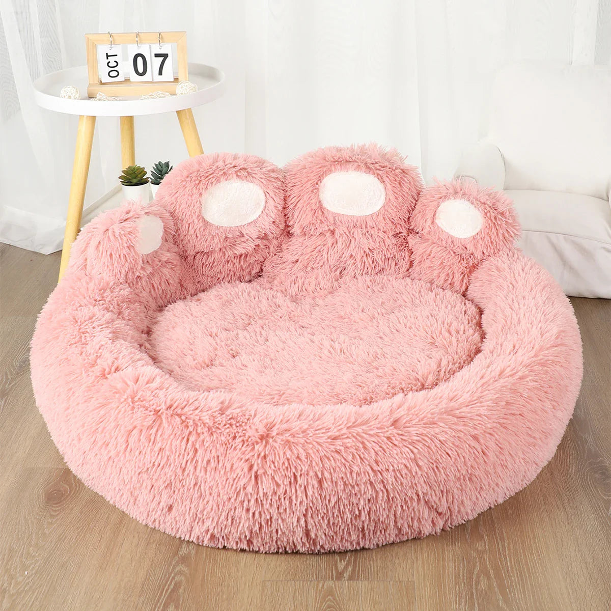 Fluffy Plush Dog Bed — Round Calming Donut Pet Sofa for Cats & Dogs, Sizes S-XL (50–90 cm | 19.7–35.5 in)