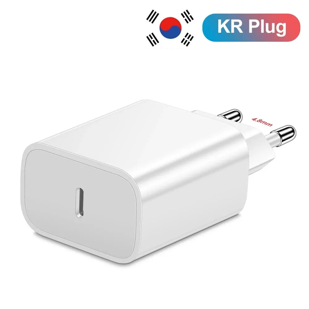 20W USB-C PD Fast Charger with USB-C Cable – Compact Travel Wall Adapter for Smartphones & Tablets