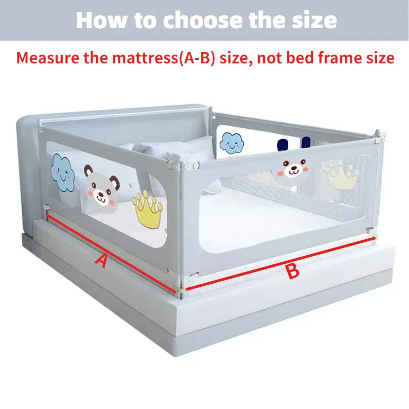 Liftable Baby Bed Guardrail – Strong Safety Rail & Crib Side Bumper, 1.5 m (59 in), 1.6 m (63 in), 1.8 m (71 in), 2.0 m (79 in)