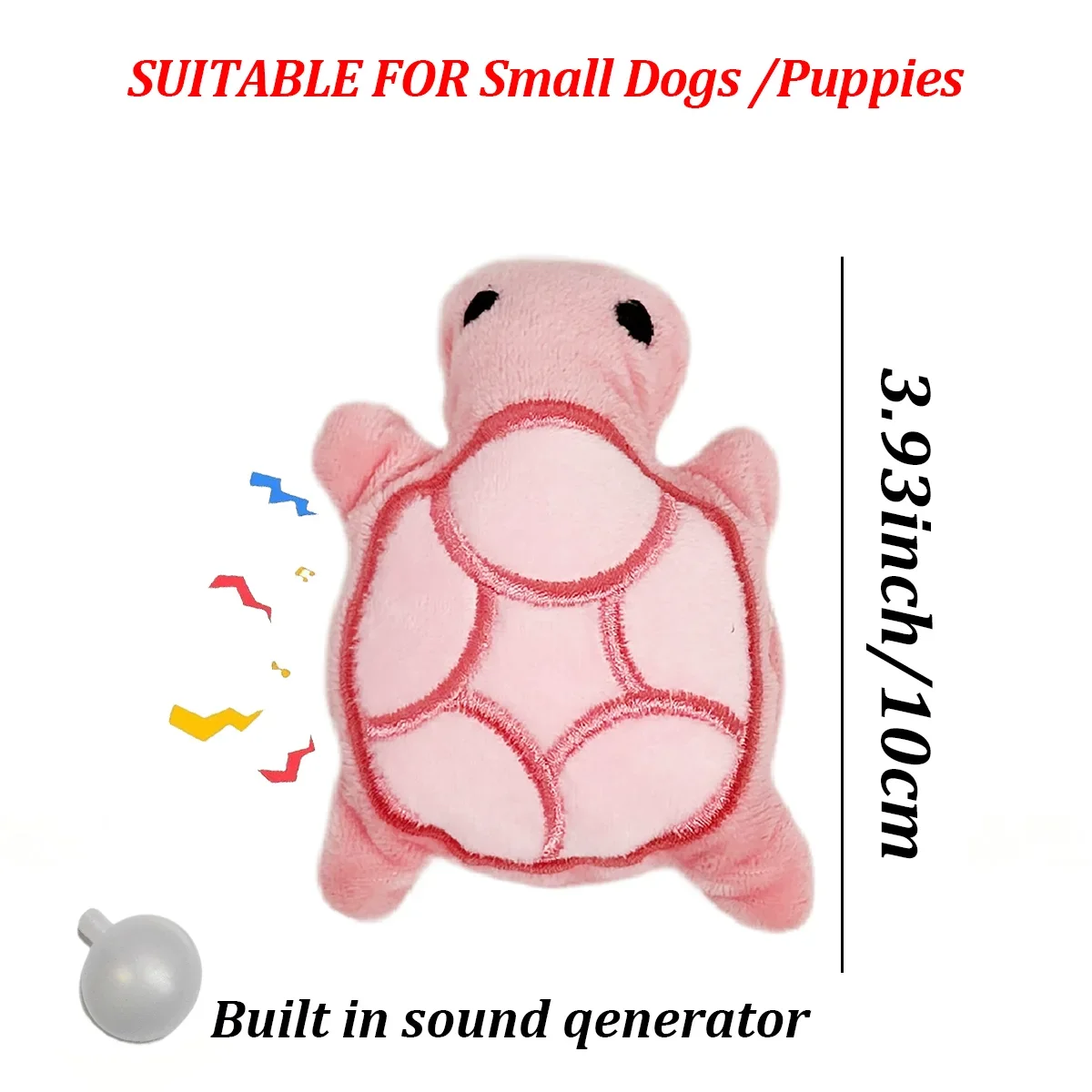 Plush Turtle Dog Toy for Puppies - Teething Chew Toy, Bite-Resistant Fleece for Dental Health & Interactive Play