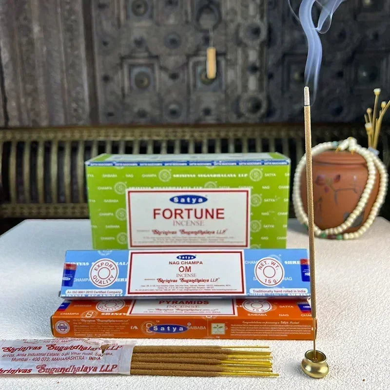 5-Box Nag Champa Incense Sticks — 50–60 Handmade Sticks (20 cm / 8 in) Sandalwood & White Sage Home Fragrance
