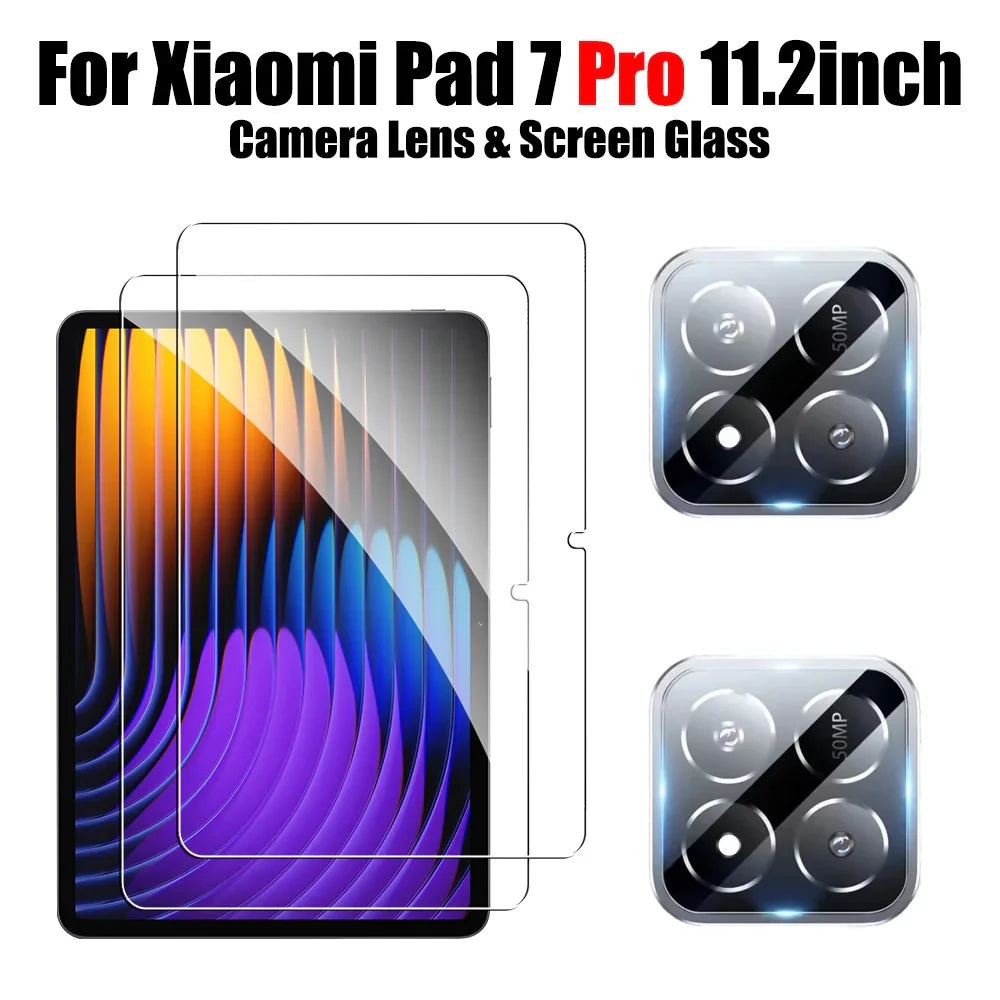 2-Pack Tempered Glass Screen Protector for 11.2-inch (28.4 cm) & 12.4-inch (31.5 cm) Tablets with 2 Camera Lens Covers
