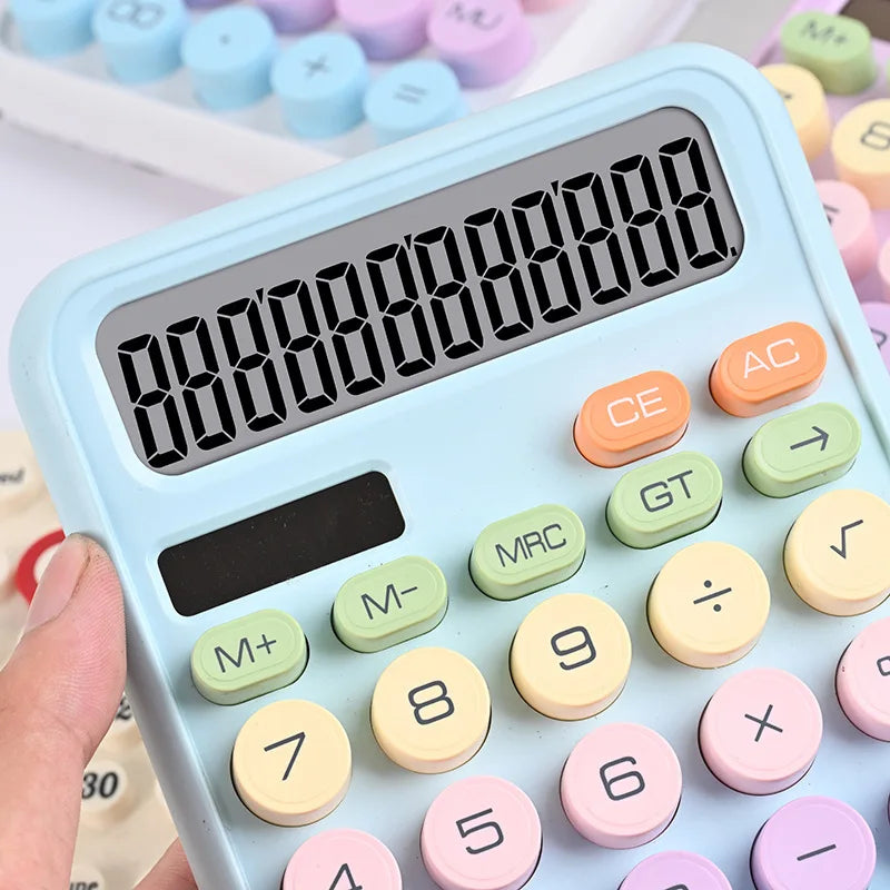 12-Digit Large Screen Desktop Calculator for Accounting and Office — Multi-Color