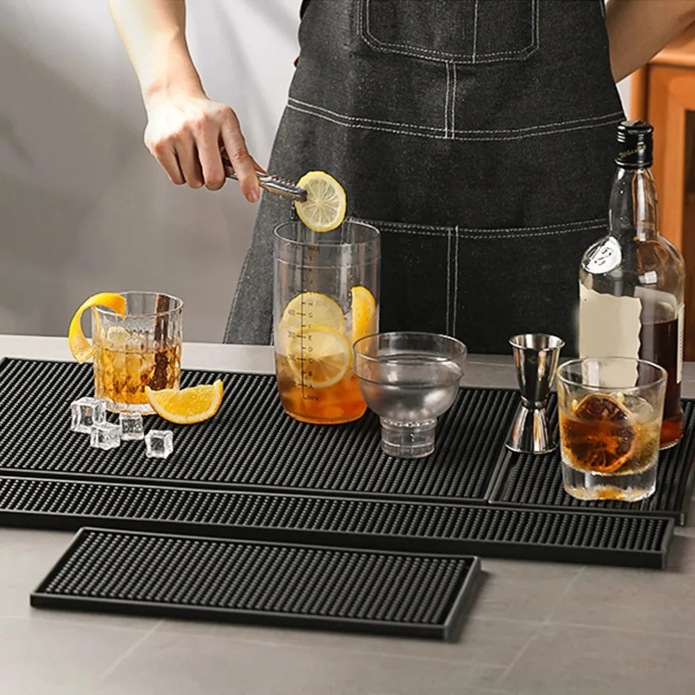 PVC Bar Mat Non-Slip Heat-Resistant Countertop Pad for Bar, Cafe & Home — 30×15 cm (11.8×5.9 in) & 30×45 cm (11.8×17.7 in)