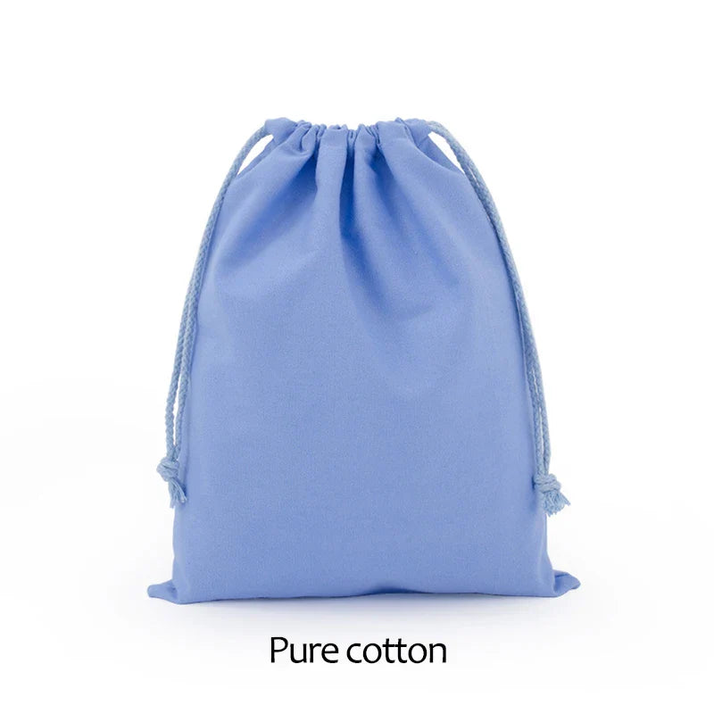 Cotton Drawstring Canvas Bags - White Reusable Gift & Storage Pouches for Candy, Jewelry, Travel and Home Organization