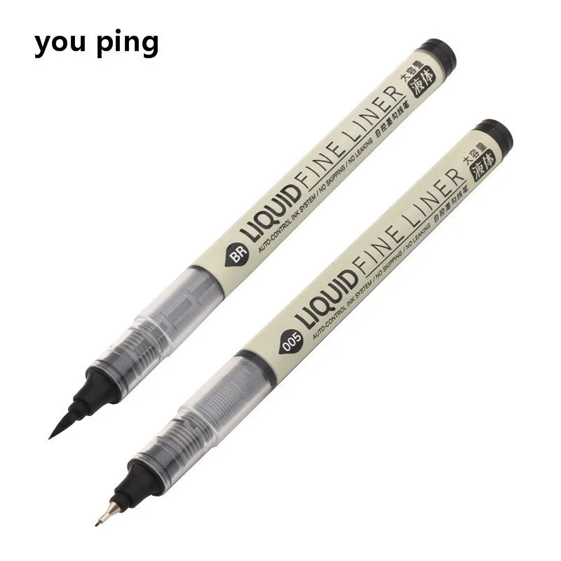 Big Capacity Waterproof Brush Pen Marker - Pigment Ink for Sketching, Comics & Calligraphy - Single