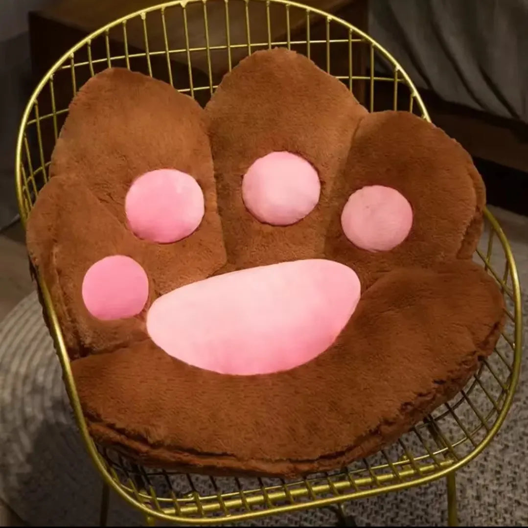 Plush Cat Paw Chair Cushion - Paw-Shaped Seat Pad for Chair, Floor & Bed