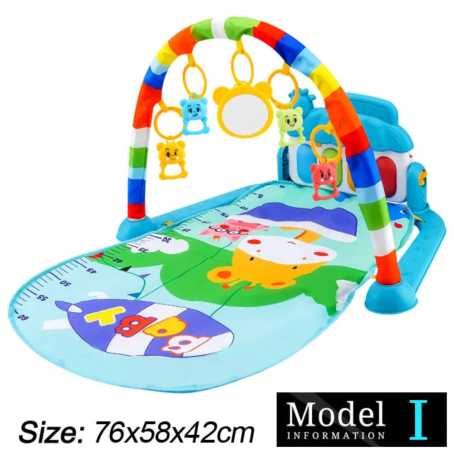 Baby Kick & Play Piano Gym Mat - Musical Tummy Time Activity Playmat for 0-36 Months (30 x 23 x 16.5 in / 76 x 58 x 42 cm)