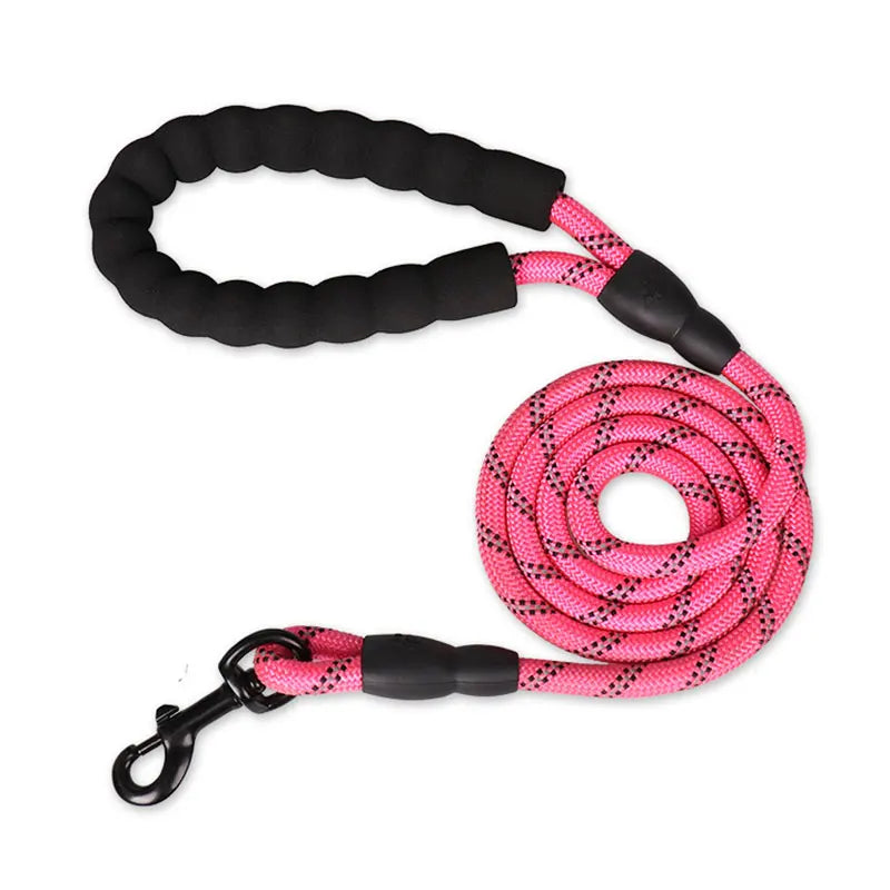 Reflective Heavy-Duty Nylon Dog Leash - 150/200/300cm (59/79/118 in | 5/6.6/9.8 ft) - Quick-Release for Small to Large Dogs