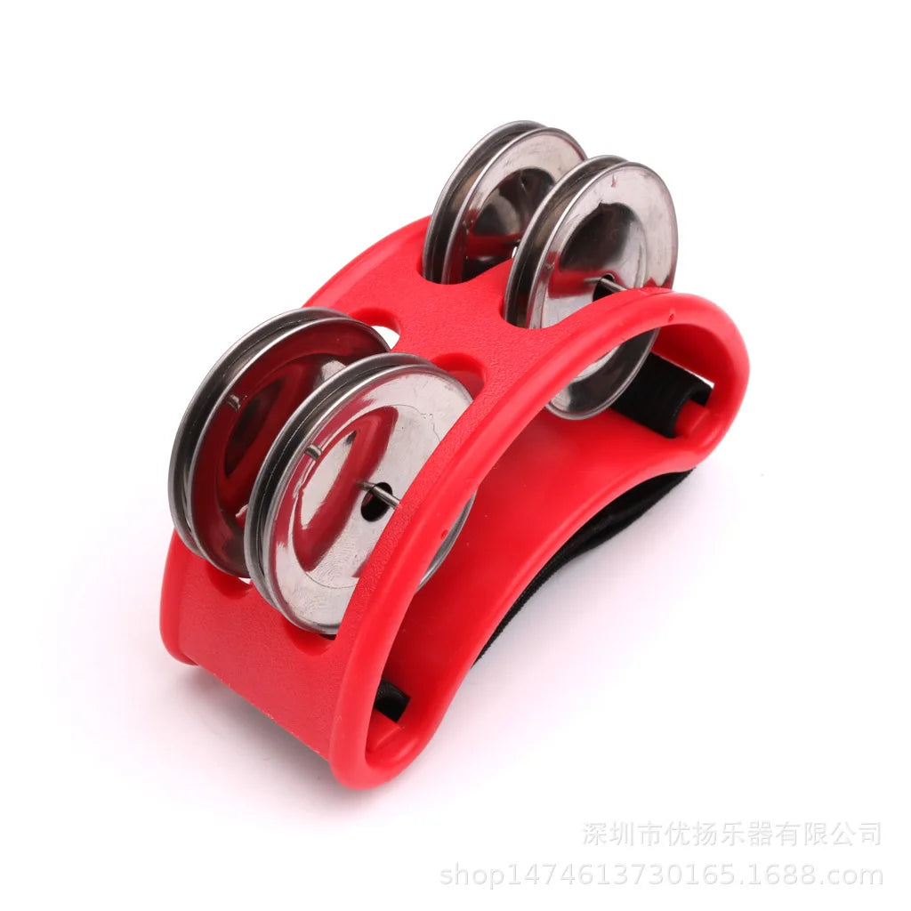 Mini Elliptical Tambourine Jingle Drum — Hand & Foot Percussion Instrument for Kids, Party & Karaoke