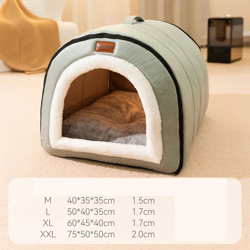 Self-Warming Pet Bed Cozy Cave Cat & Puppy House Indoor Sleeping Tent Nest for Small to Medium Dogs and Cats