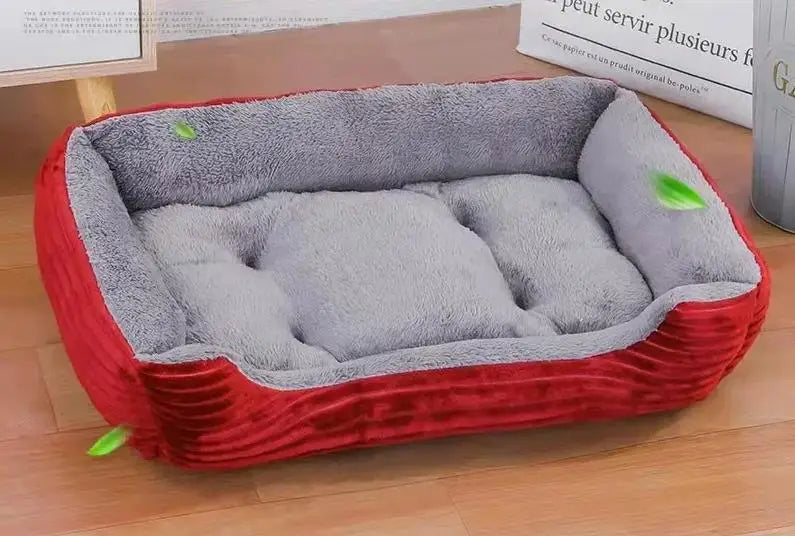 Large Plush Pet House Bed — Deep Sleeping Calming Dog & Cat Cushion for Puppies and Small Breeds (Chihuahua)