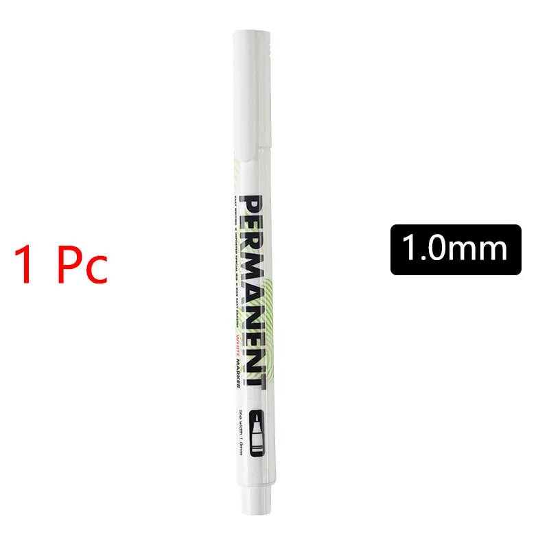 Opaque White Oily Paint Marker Pen Waterproof Gel Ink 0.8/1.0/2.0/2.8mm Nibs for DIY Graffiti, Sketching and Stationery