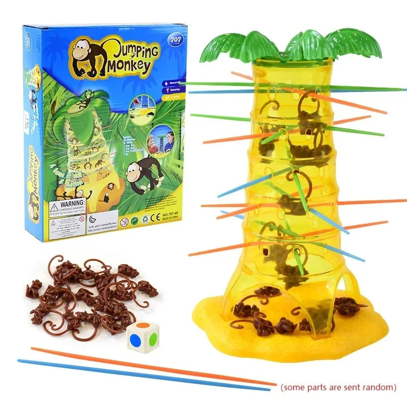 Tumbling Monkeys Family Tabletop Game - Roll & Rescue Climbing Monkeys, 2-4 Players, 30 Monkeys & Colored Sticks