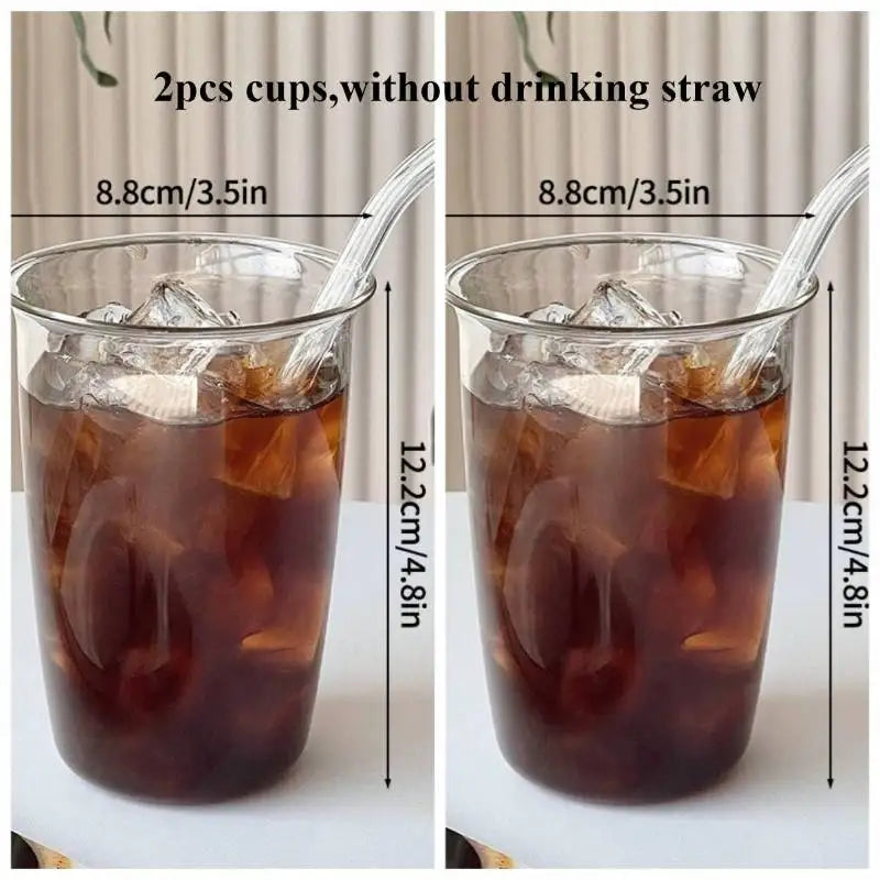 Aesthetic Glass Tumbler 865ml (29.2oz) — Iced Coffee, Latte, Water & Cocktail Cup