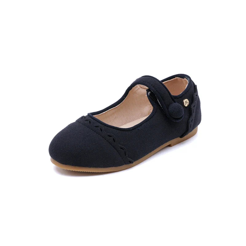 Kids Mary Jane Loafers - Girls & Boys Slip-On Lace School Flats, Black