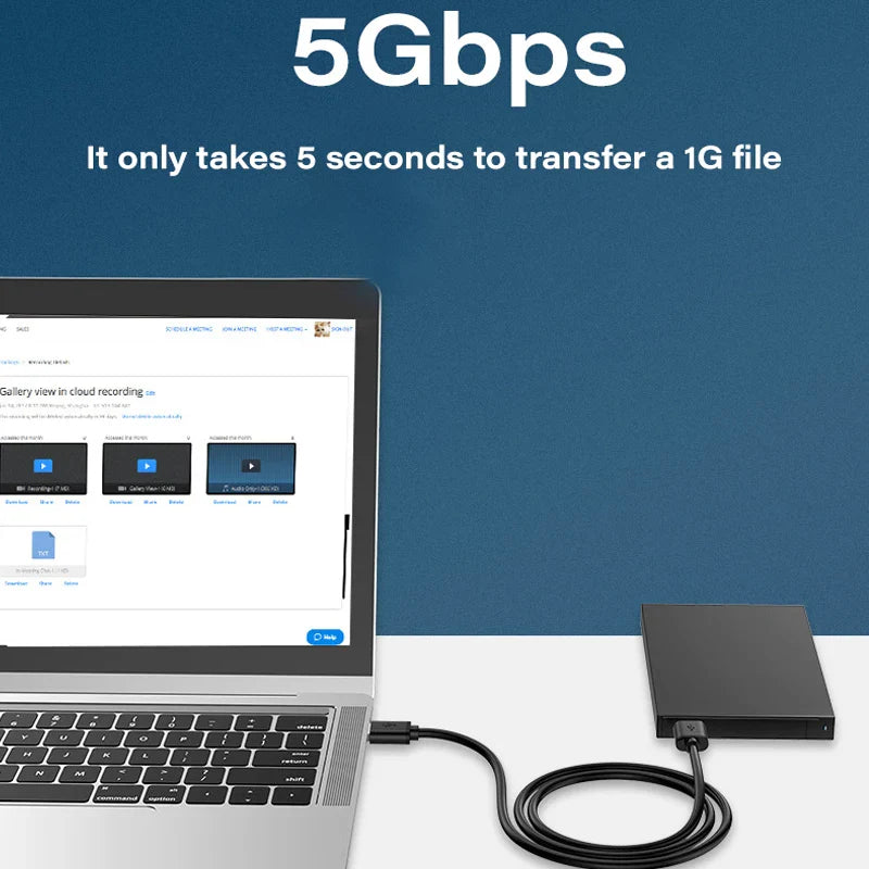 USB 3.0 Male-to-Male Cable 5Gbps High-Speed Data Cable for Computer, Laptop, External Hard Drive, TV