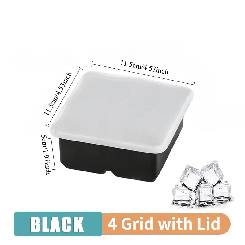 Silicone Ice Ball Maker Tray – 4/6/8-Grid Ice Mold for Cocktails, Chocolate & Jelly – Food-Grade Dishwasher-Safe