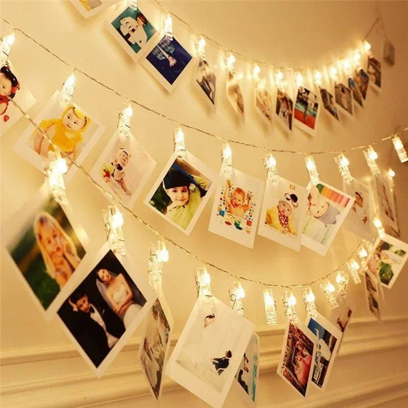 3M (9.8ft) 20 LED Photo Clip Fairy String Lights - Battery Operated Card Holder Garland for Christmas Wedding Party