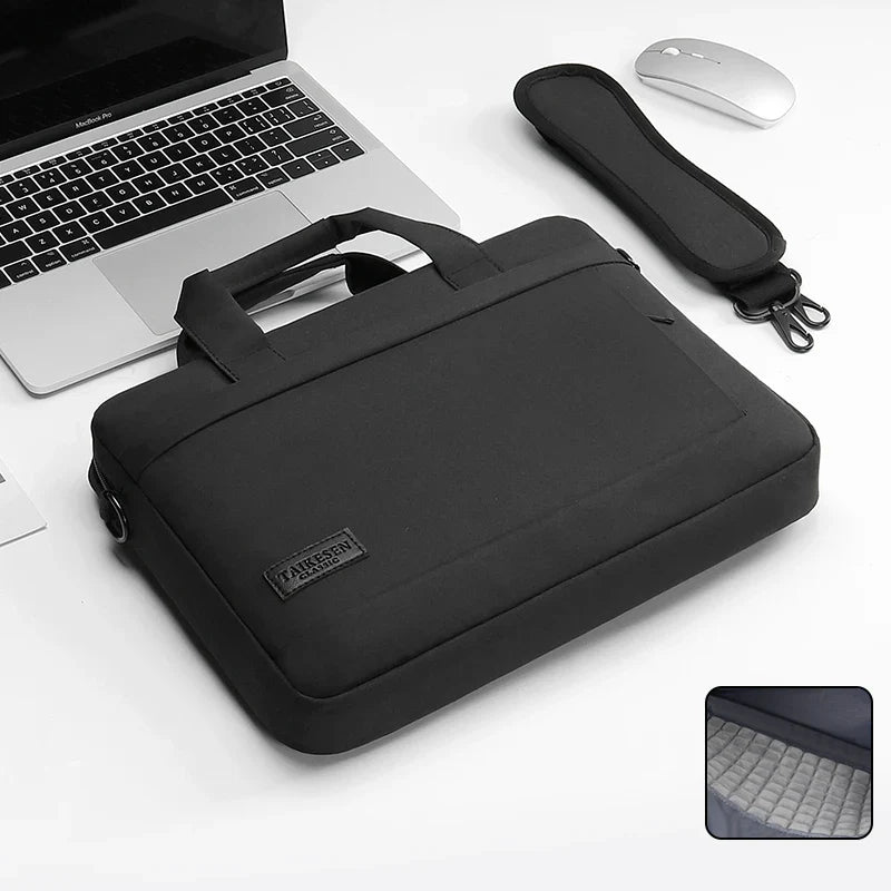Canvas Laptop Sleeve Briefcase – Zippered Shoulder Handbag for 13.3, 14, 15, 15.6 & 17 Inch Laptops