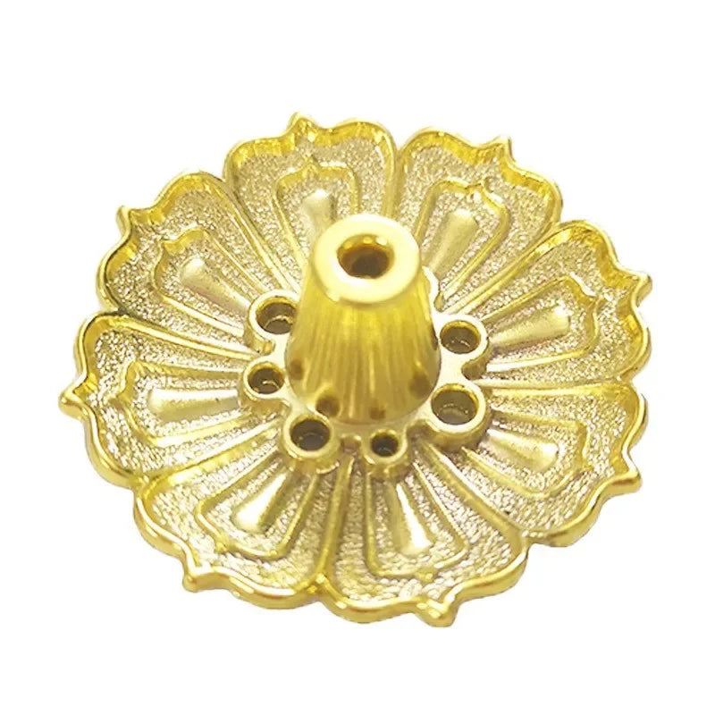 Lotus Alloy Incense Holder Small 1-Pack - Incense Burner for Sticks, Cones & Coils, Home Meditation Decor