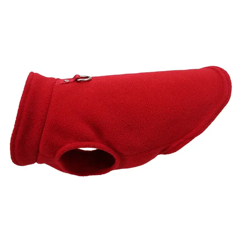 Winter Fleece Pet Jacket Vest with D-Ring – Warm Dog & Cat Coat for Small Breeds (Chihuahua, French Bulldog)