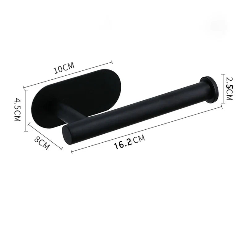 Stainless Steel No-Drill Self-Adhesive Wall-Mount Paper Towel & Toilet Roll Holder