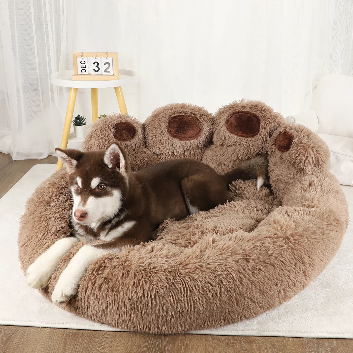 Fluffy Winter Pet Bed Large Plush Dog & Cat Sofa Bed Kennel Mat Cozy Puppy Basket