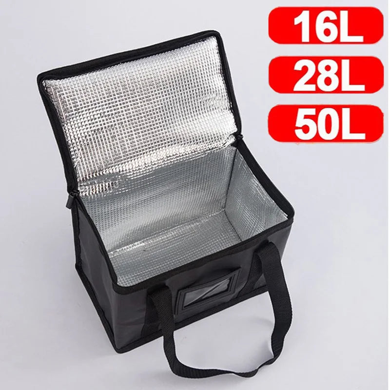 Insulated Food Delivery Cooler Bag - Thermal Pizza & Picnic Carrier for Takeaway and Camping (16L / 28L / 50L / Large)