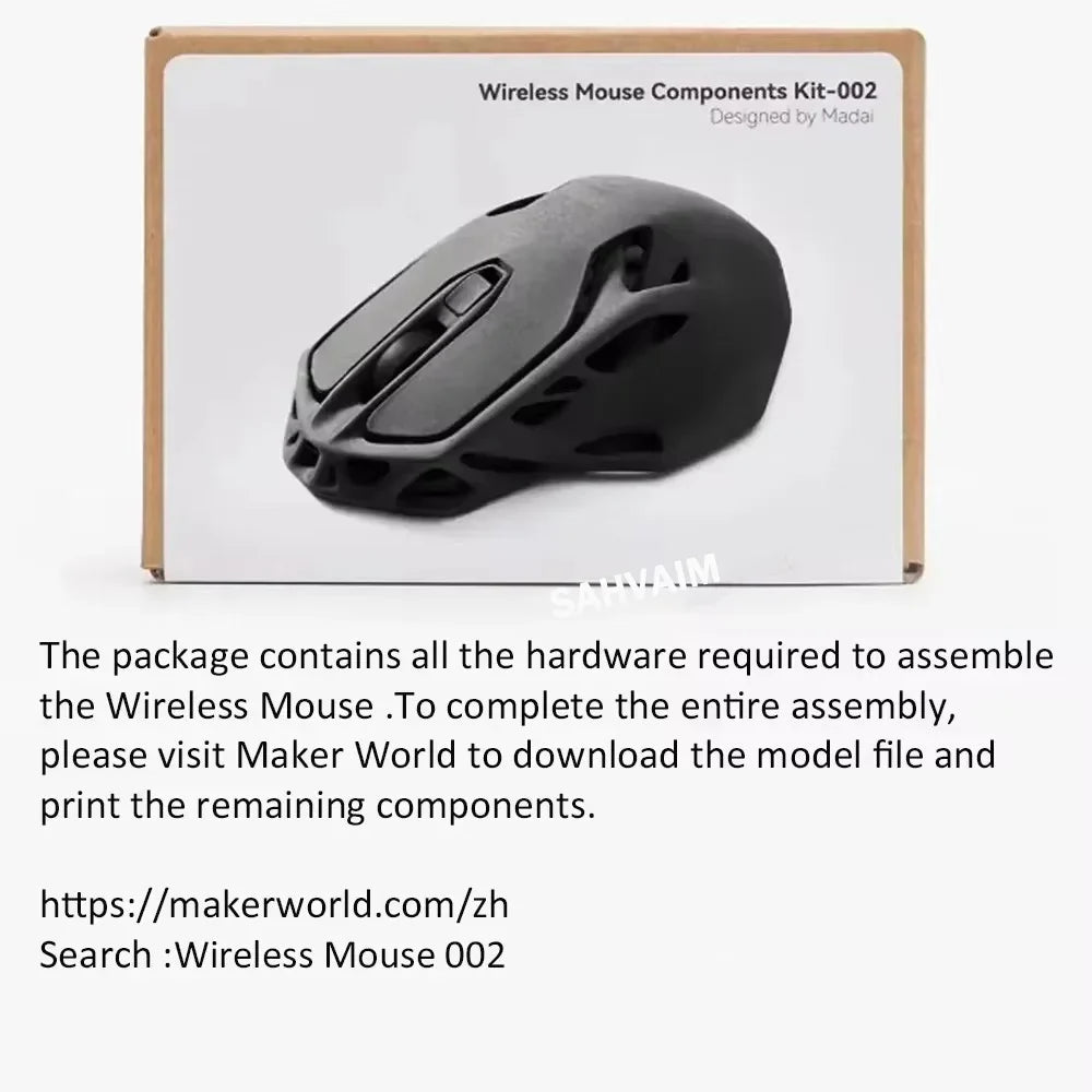 DIY 3D Printing Model Kit – Aviation Engine, Wireless Mouse & LED Light Parts for Makers