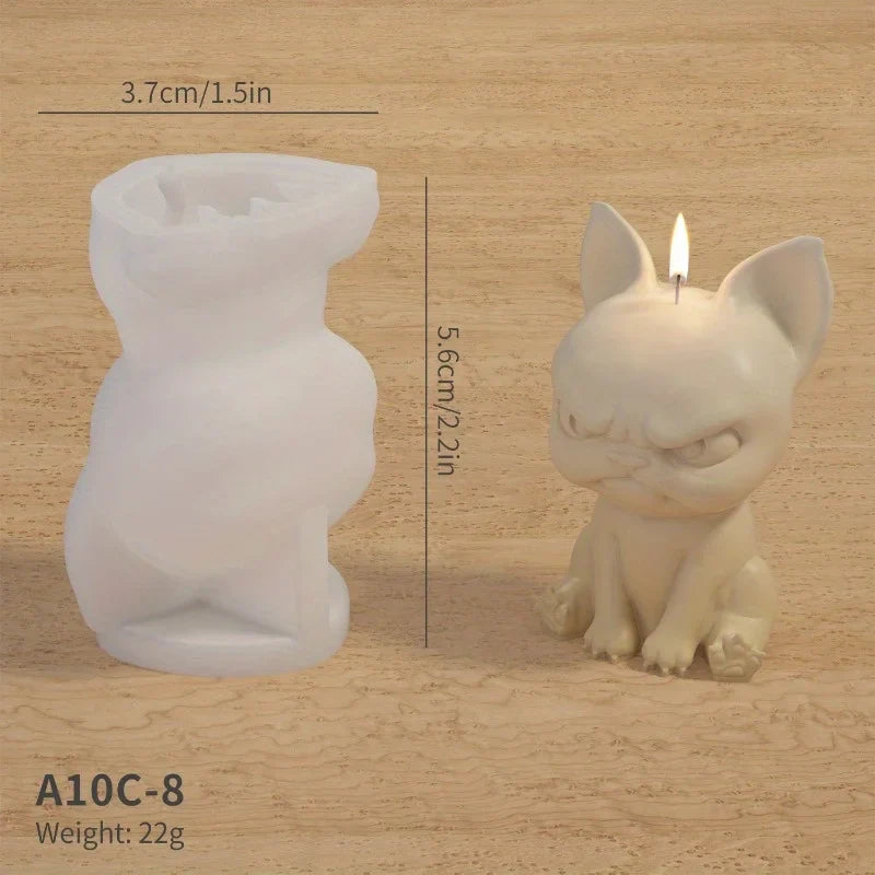 DIY Dog Silicone 3D Mold for Candles, Resin, Soap & Fondant — 3.0×2.2×2.2 in (7.5×5.5×5.5 cm)
