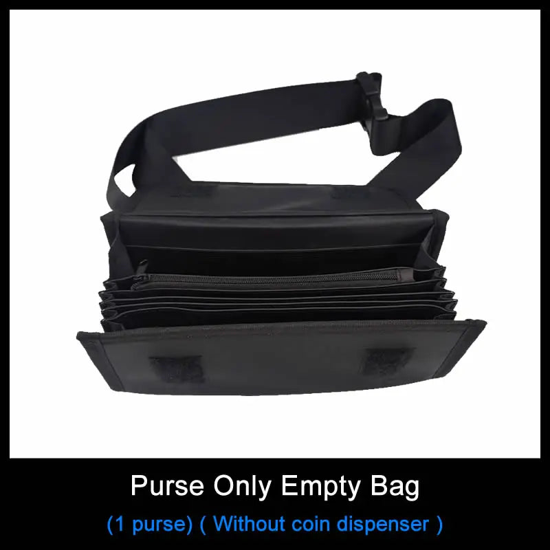 6-Slot Euro Coin Dispenser Waist Wallet – Waiter & Driver Cash Coin Holder with Zipper Pocket