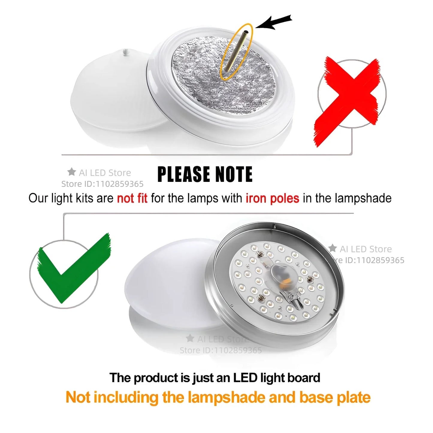 Round LED Panel Ceiling Light 12W–60W AC 220–240V Circular Flush Mount Lamp