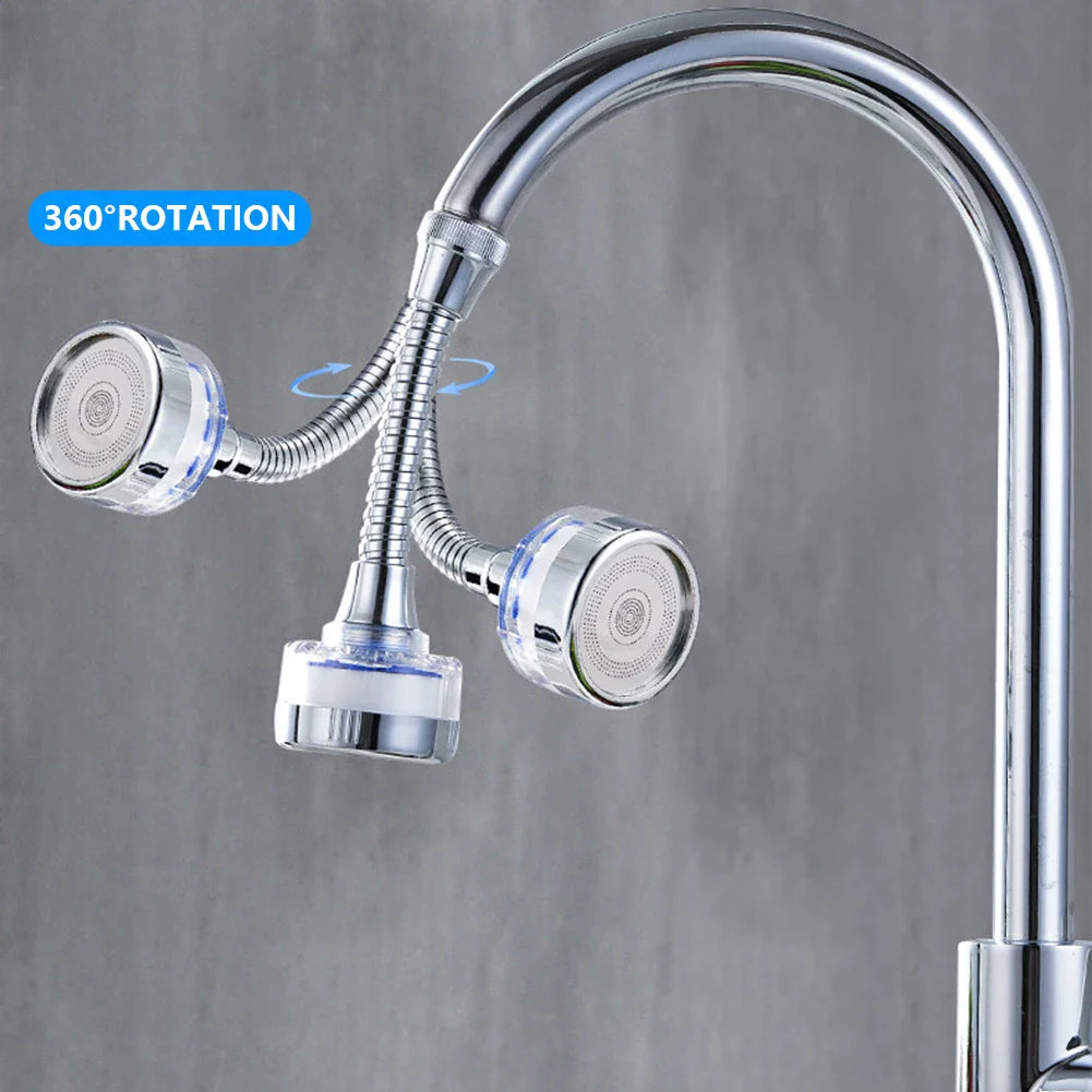 360° Rotating Faucet Water Filter Aerator Extender – Pressurized Kitchen & Bathroom Tap Purifier, Splash-Proof