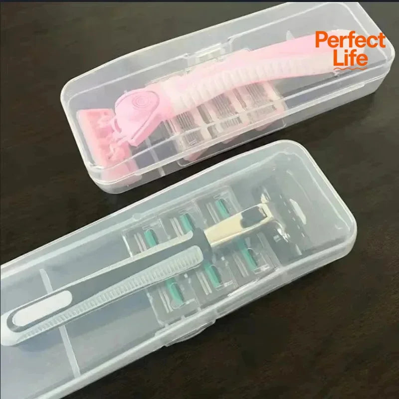 Portable Transparent Razor Case – Travel Shaver Storage & Protective PP Organizer