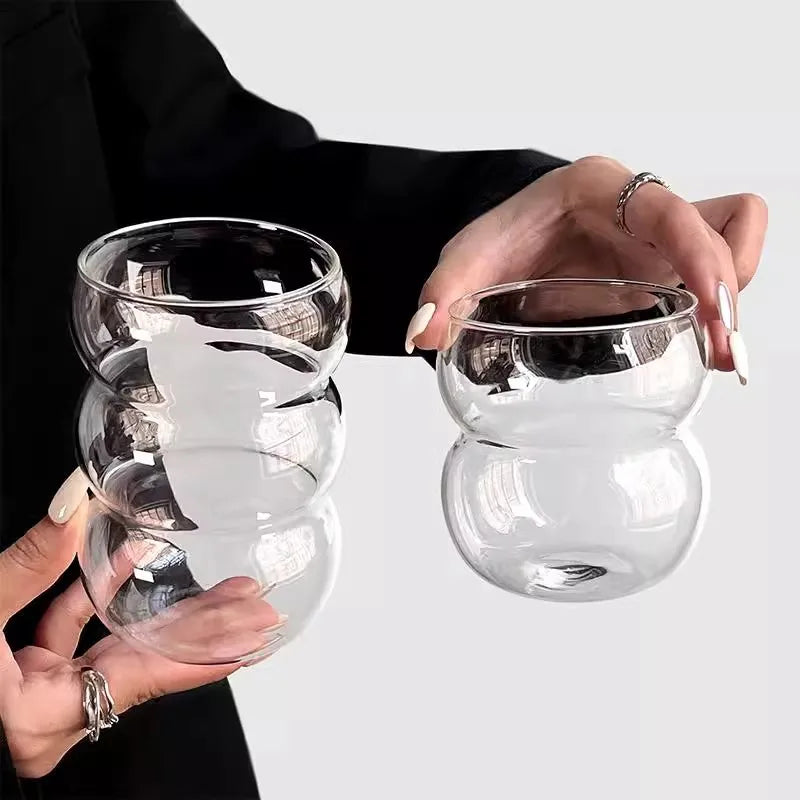 Transparent Glass Tumbler with Straw — 12 fl oz (350 ml) & 18.6 fl oz (550 ml) Cold Coffee, Juice & Cocktail Glass