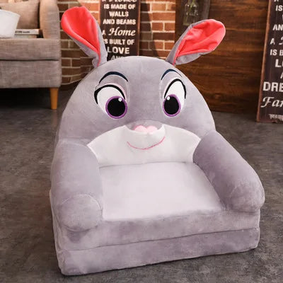 Foldable Kids Cartoon Sofa Bed — Plush Toddler & Baby Seat, Princess Nap Cushion