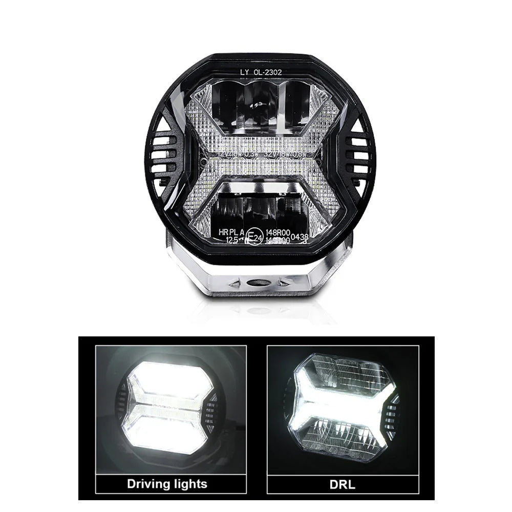 4-Inch (4 in / 102 mm) LED Work Light Amber DRL 9-32V Spot Beam - Off-Road Spotlight for Jeep Truck SUV ATV Boat Tractor