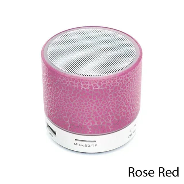 Mini Bluetooth Speaker with LED Light, USB & SD Card — Portable Wireless Speaker with Deep Bass for Phone & PC